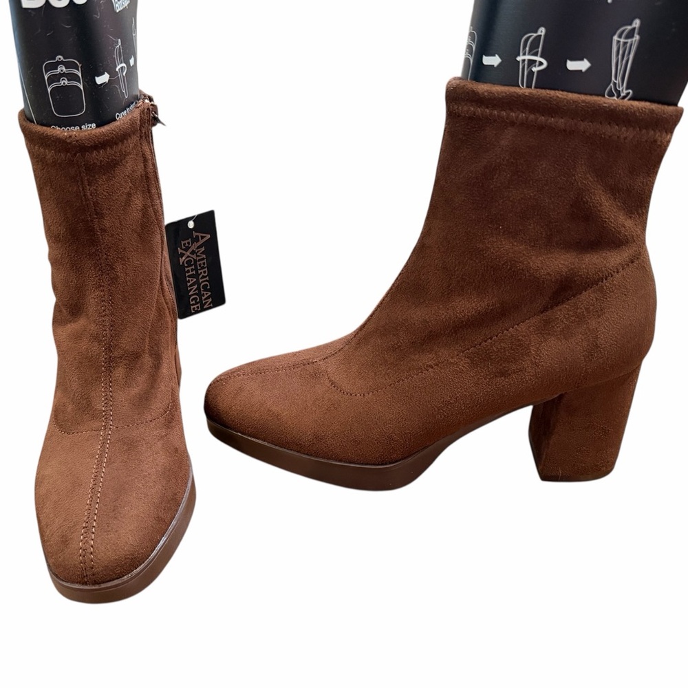 American Exchange Women's Tan Heeled Boots